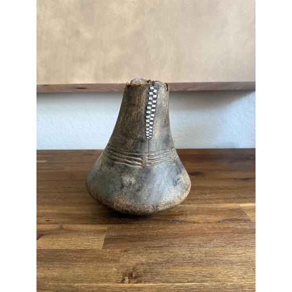 Vintage African Hand Carved Wooden Hima Milk Jug - Picture 1 of 6